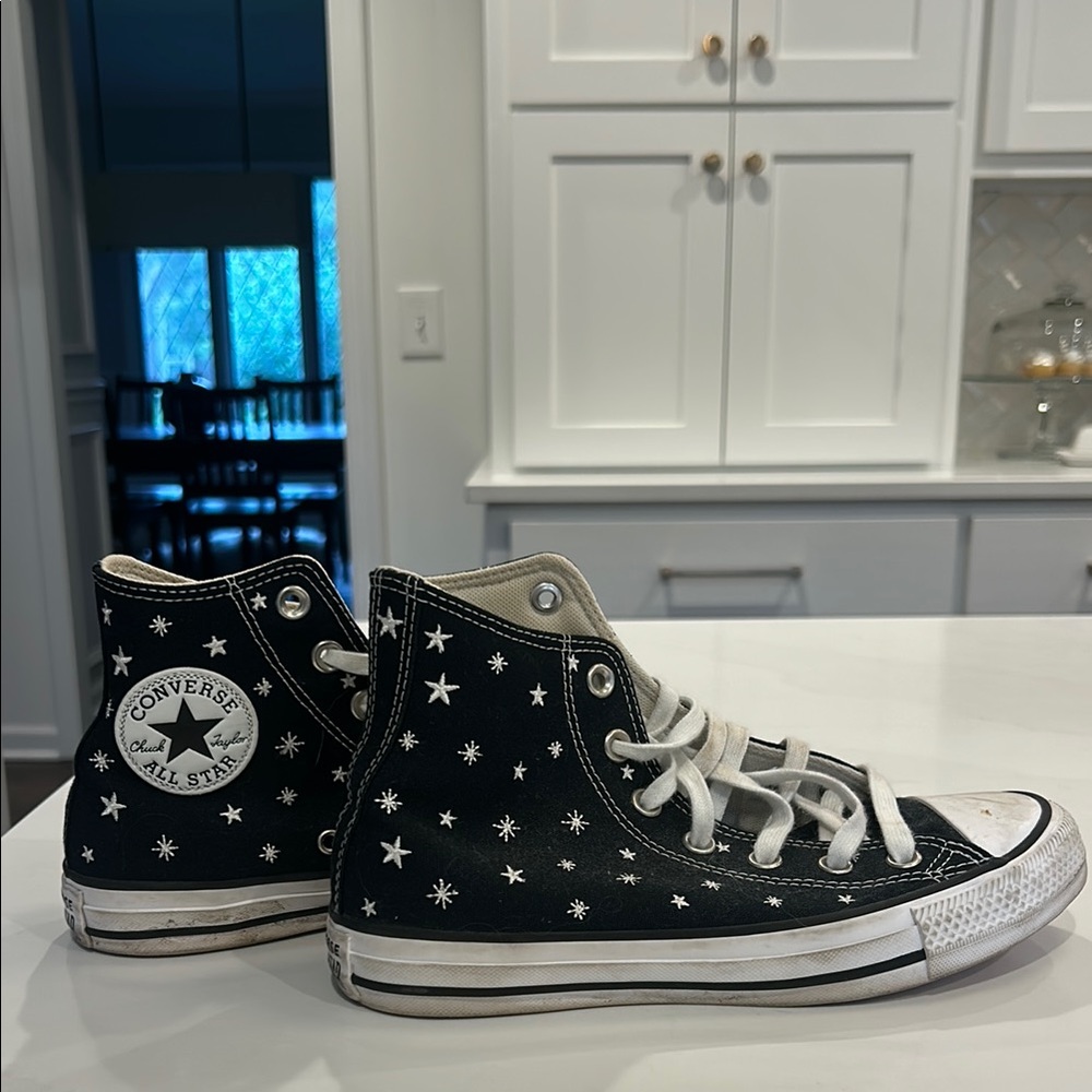 Converse Black and White Starry High-Tops